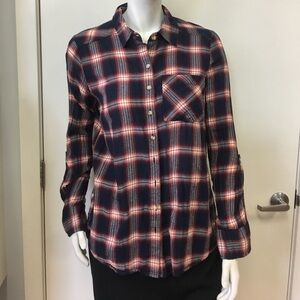 Plaid Button Down with Pockets